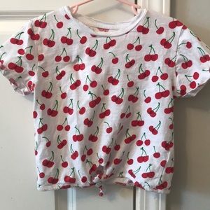 Sweet as pie cherry shirt! Tie front! Adorable!!!!